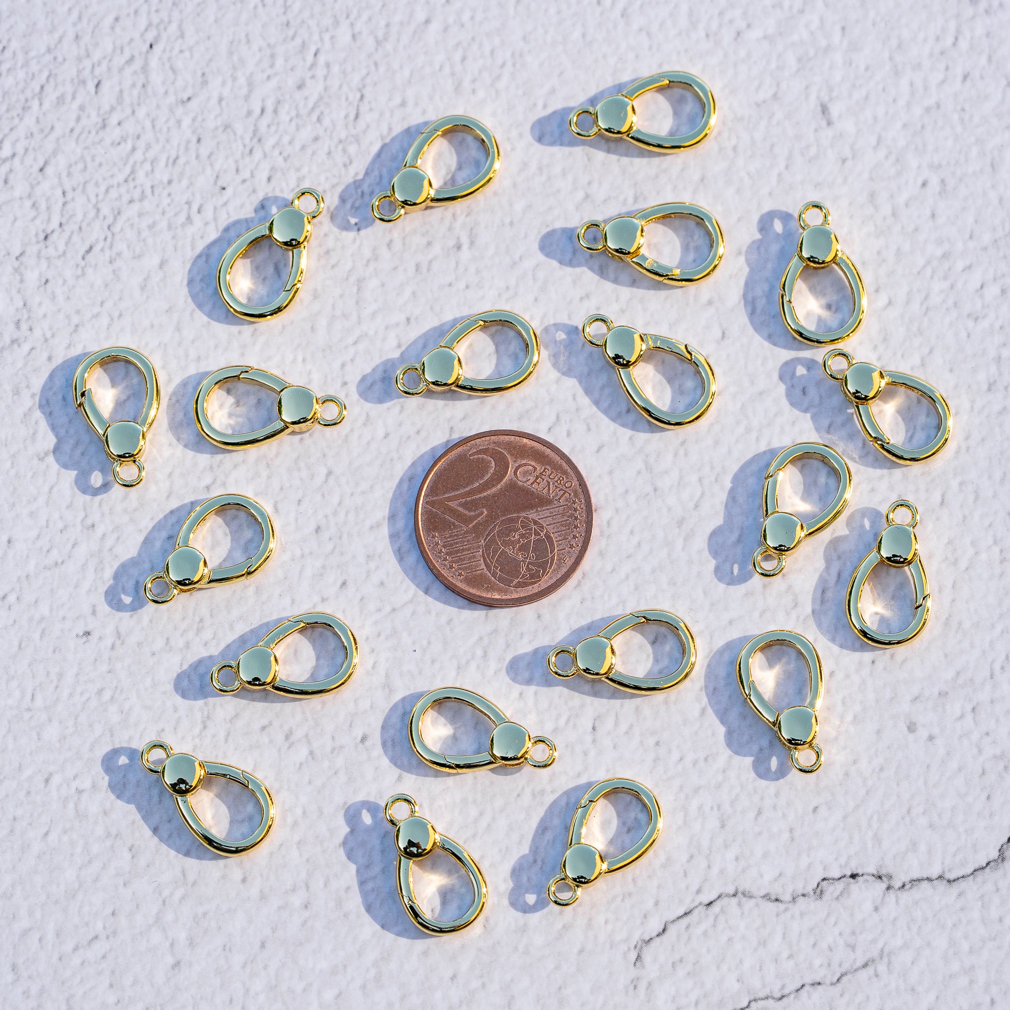 Fermoirs à ressort en laiton plaqué or 18k de 16 mm ( à l&