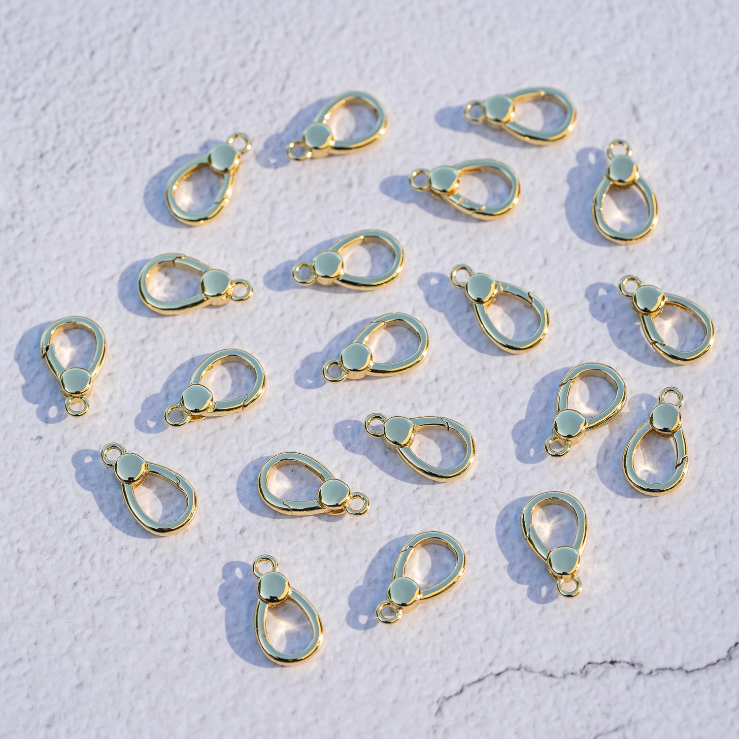 Fermoirs à ressort en laiton plaqué or 18k de 16 mm ( à l&