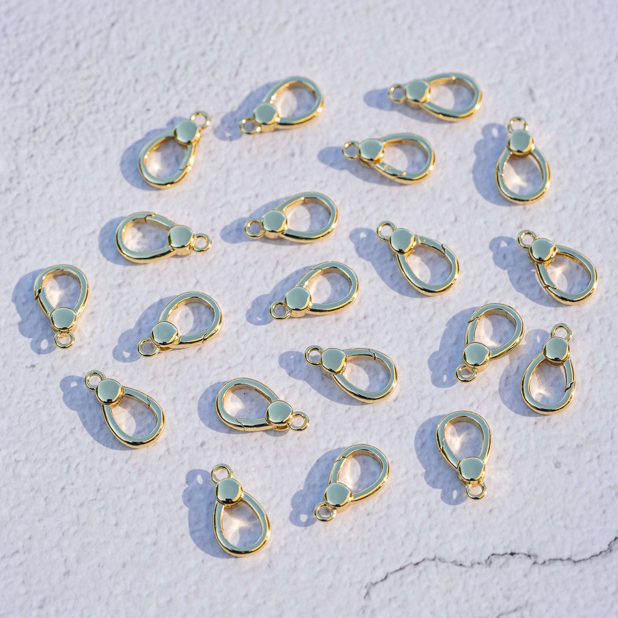 Fermoirs à ressort en laiton plaqué or 18k de 16 mm ( à l&