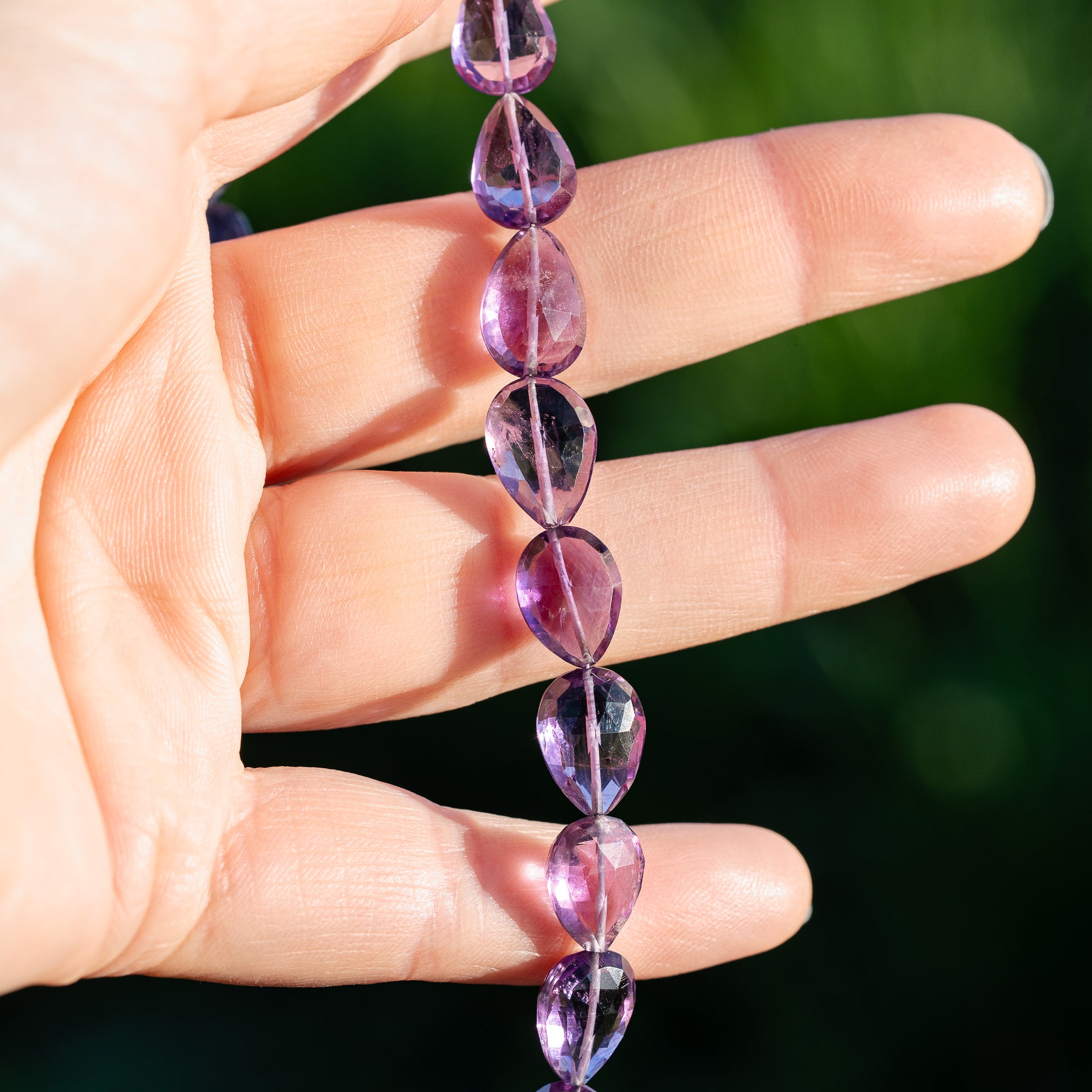 Perles gouttes facettes en Améthyste de env 11 à 16 mm ( à l&