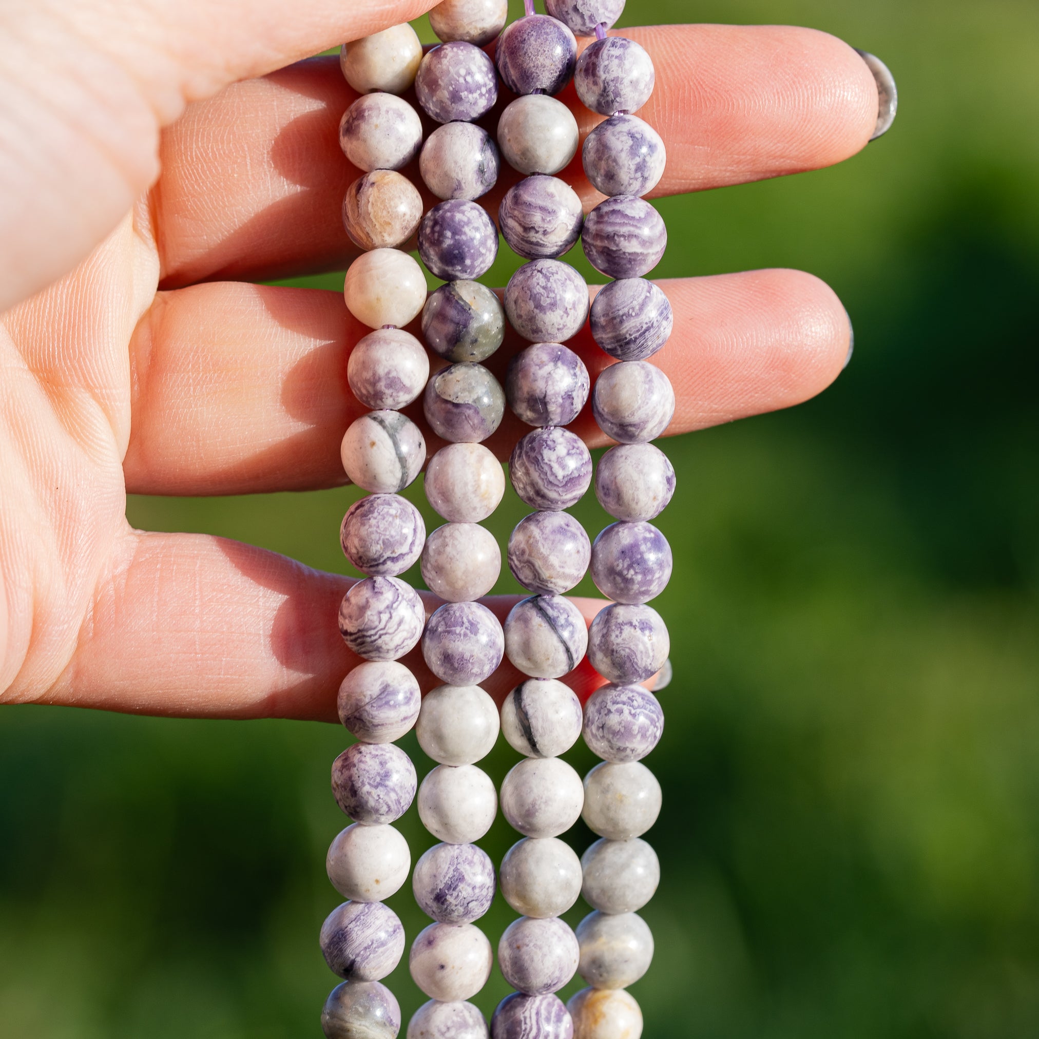 Perles rondes lisses de Tiffany stone de 8 mm ( rang de env505 perles )