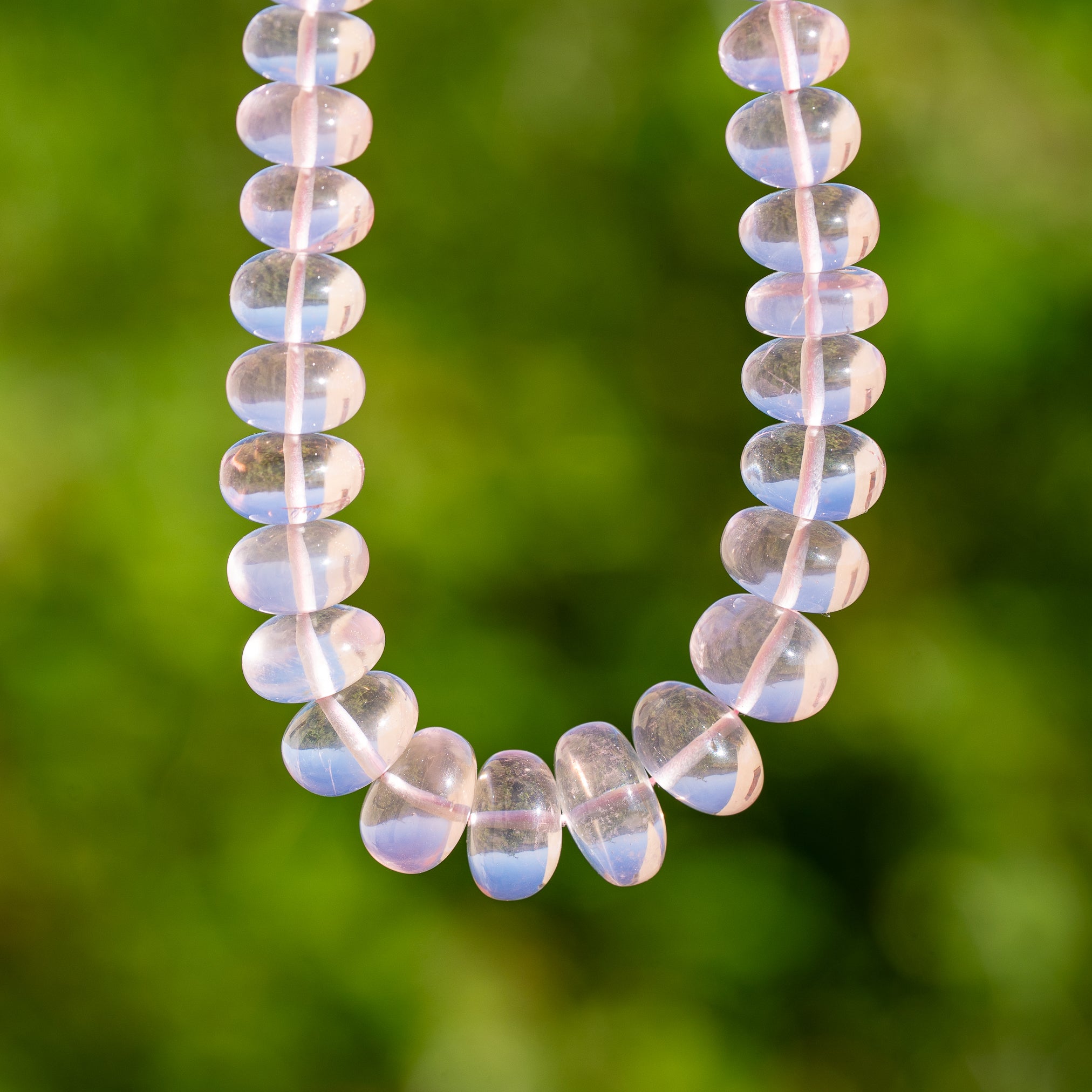 Perles rondelles lisses de Quartz rose de 6 à 10 mm ( lot de 2 )