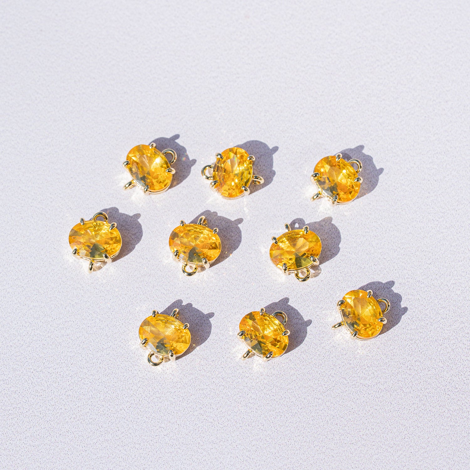 Connecteur ovale en laiton plaqué or 18 k et zirconium jaune de 9,5 mm ( à l&