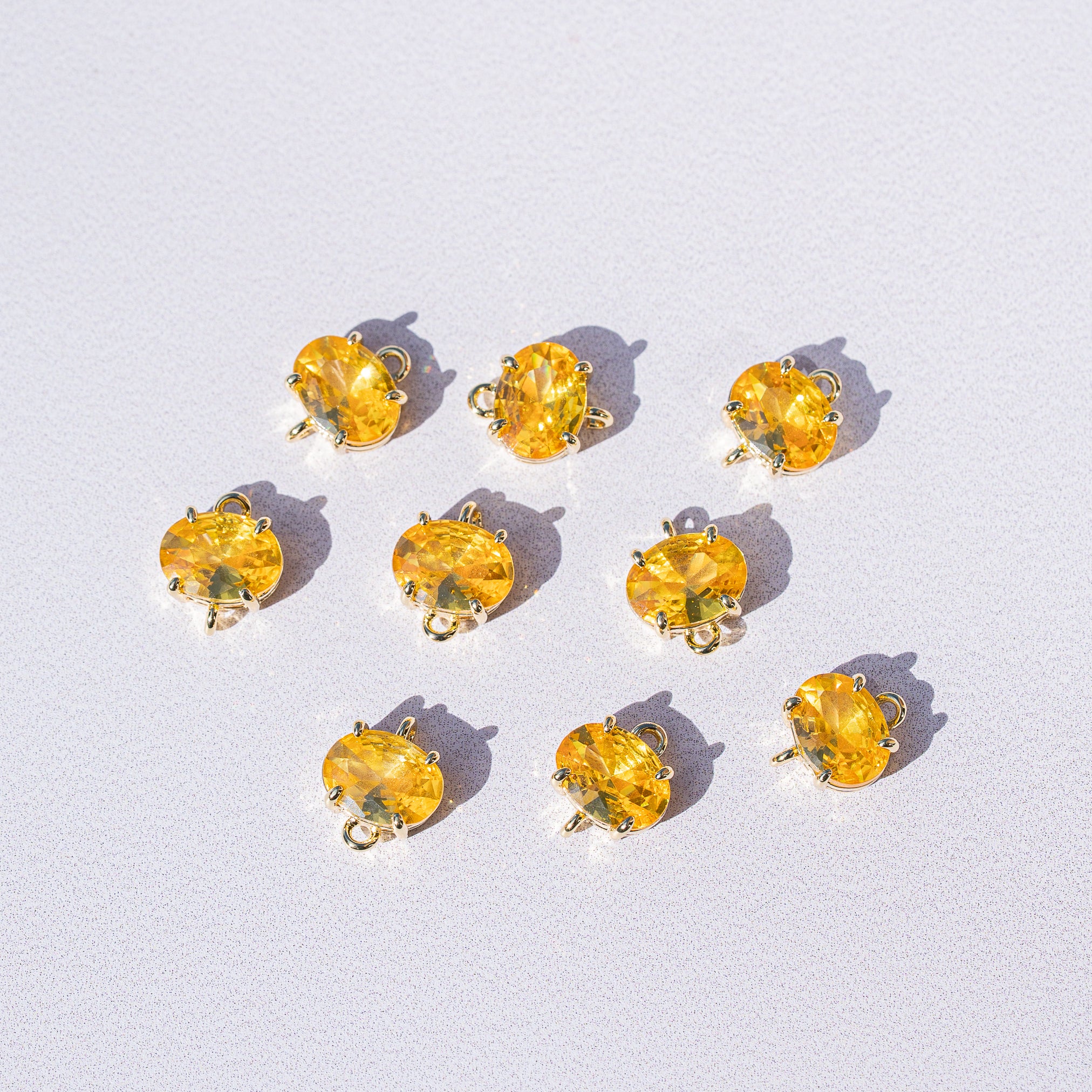 Connecteur ovale en laiton plaqué or 18 k et zirconium jaune de 9,5 mm ( à l&