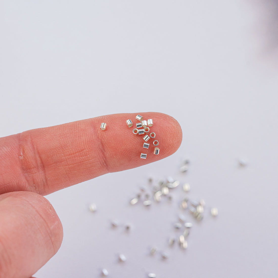 Perles à écraser en argent 925 de 1,4 x 1,4 mm ( lot de 4 )