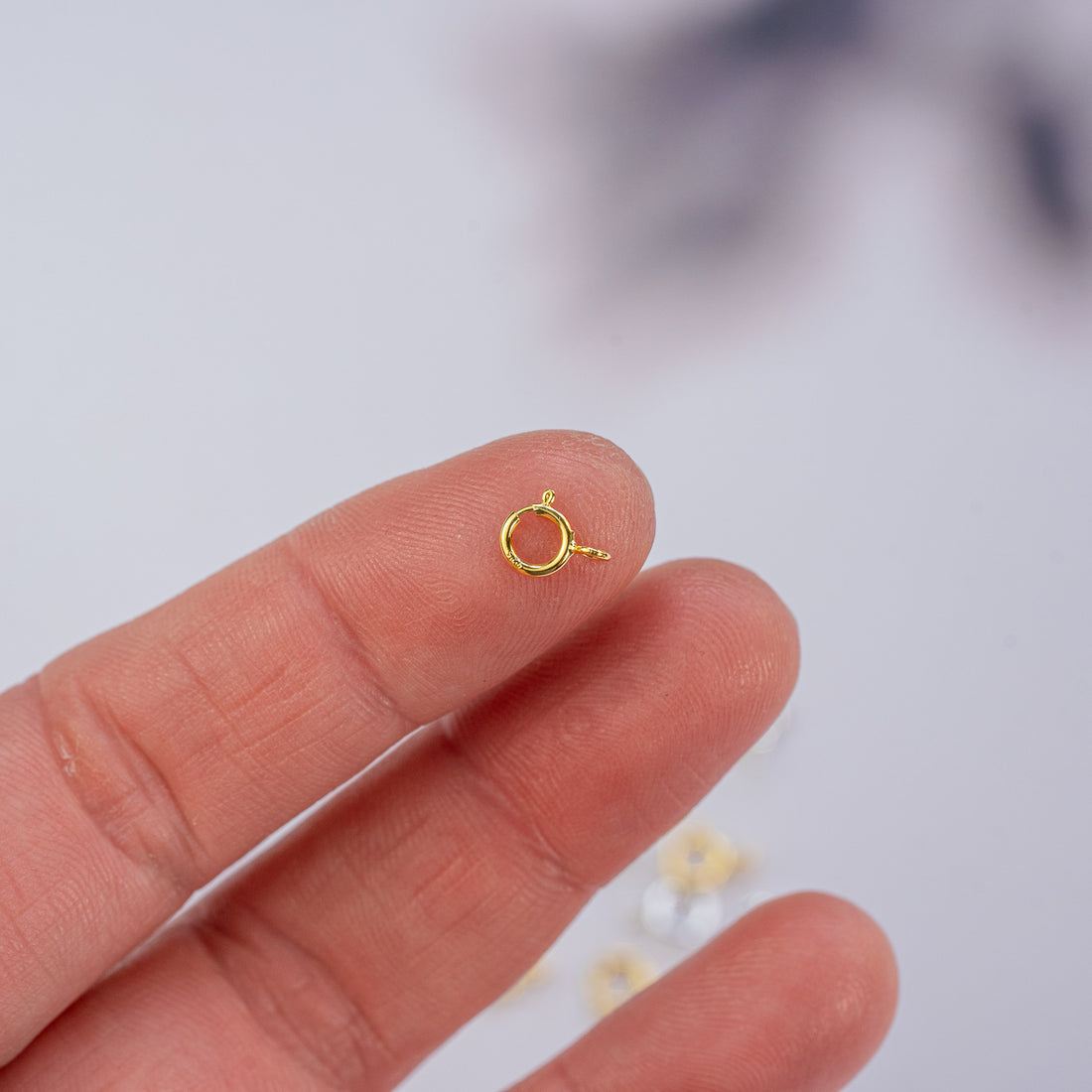 Fermoir à ressort en argent 925 ou argent 925 plaqué or de 5 mm au choix ( à l&