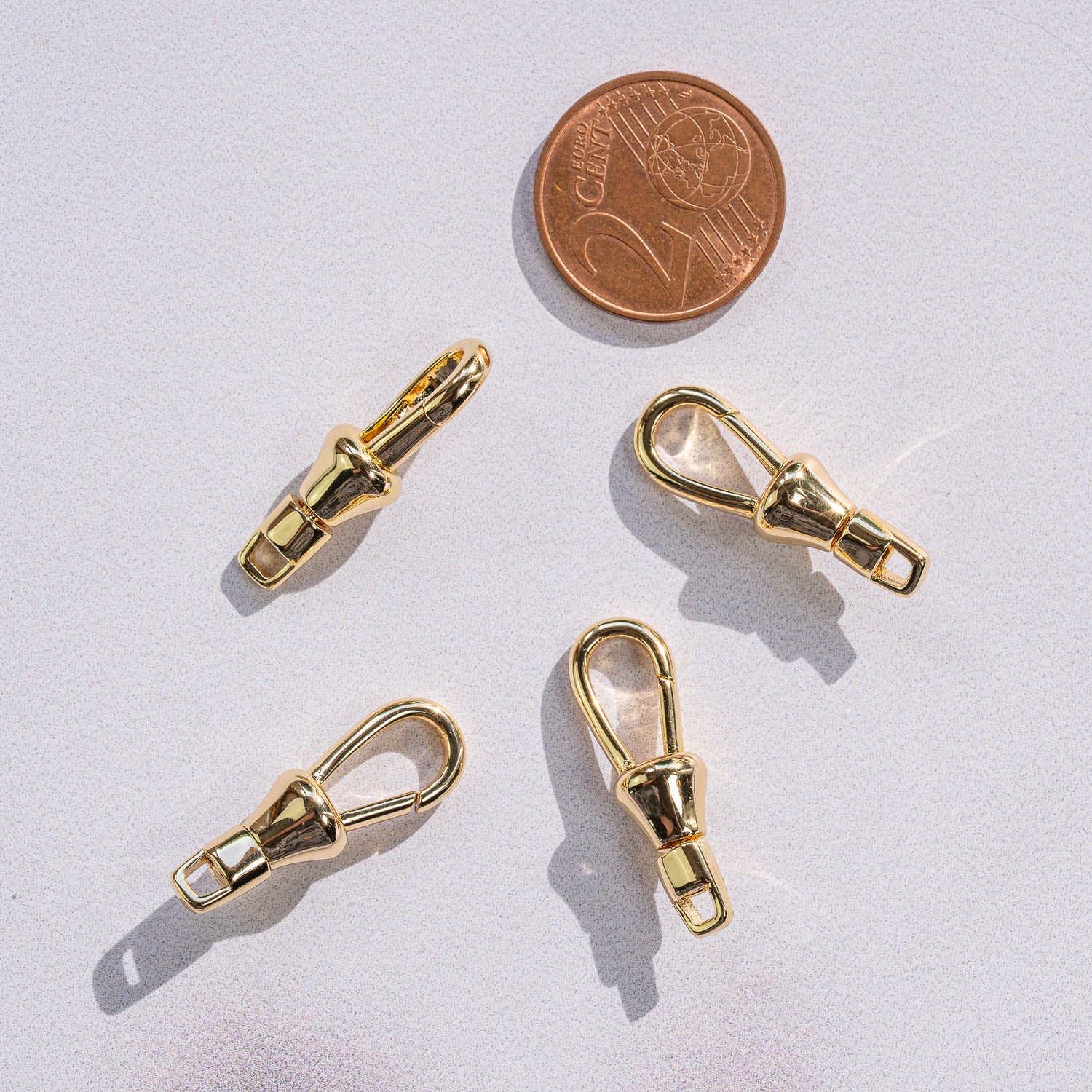 Fermoirs à ressort pivotant en laiton plaqué or 18k de 24 mm ( à l&