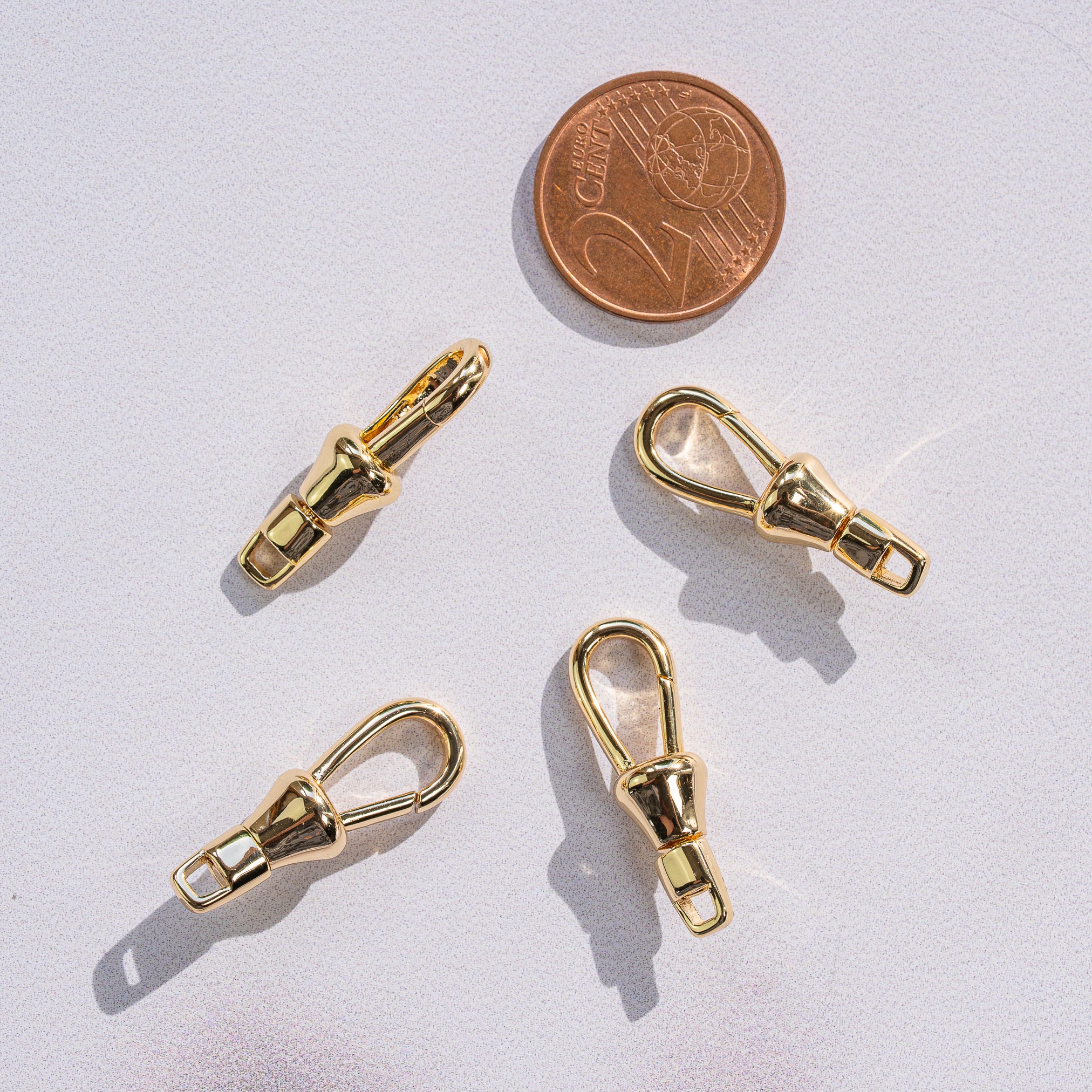 Fermoirs à ressort pivotant en laiton plaqué or 18k de 24 mm ( à l&