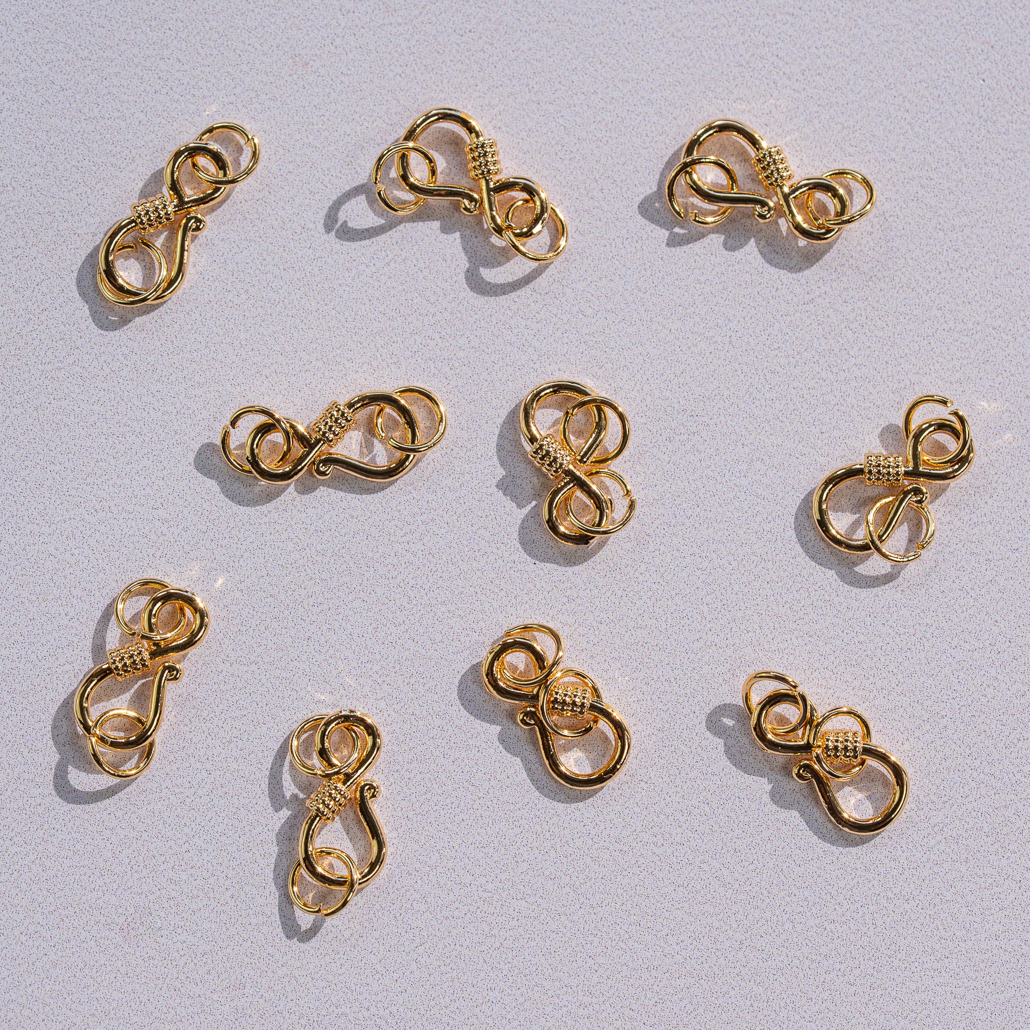 Fermoirs crochet en S en laiton plaqué or 18k de 19,5 mm ( à l&
