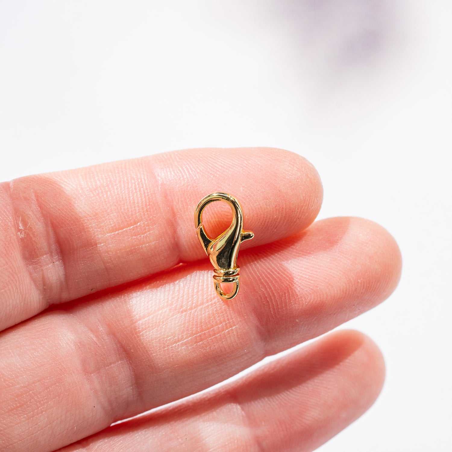 Fermoir mousqueton pivotant en laiton plaqué or 18k de 16 mm ( à l&