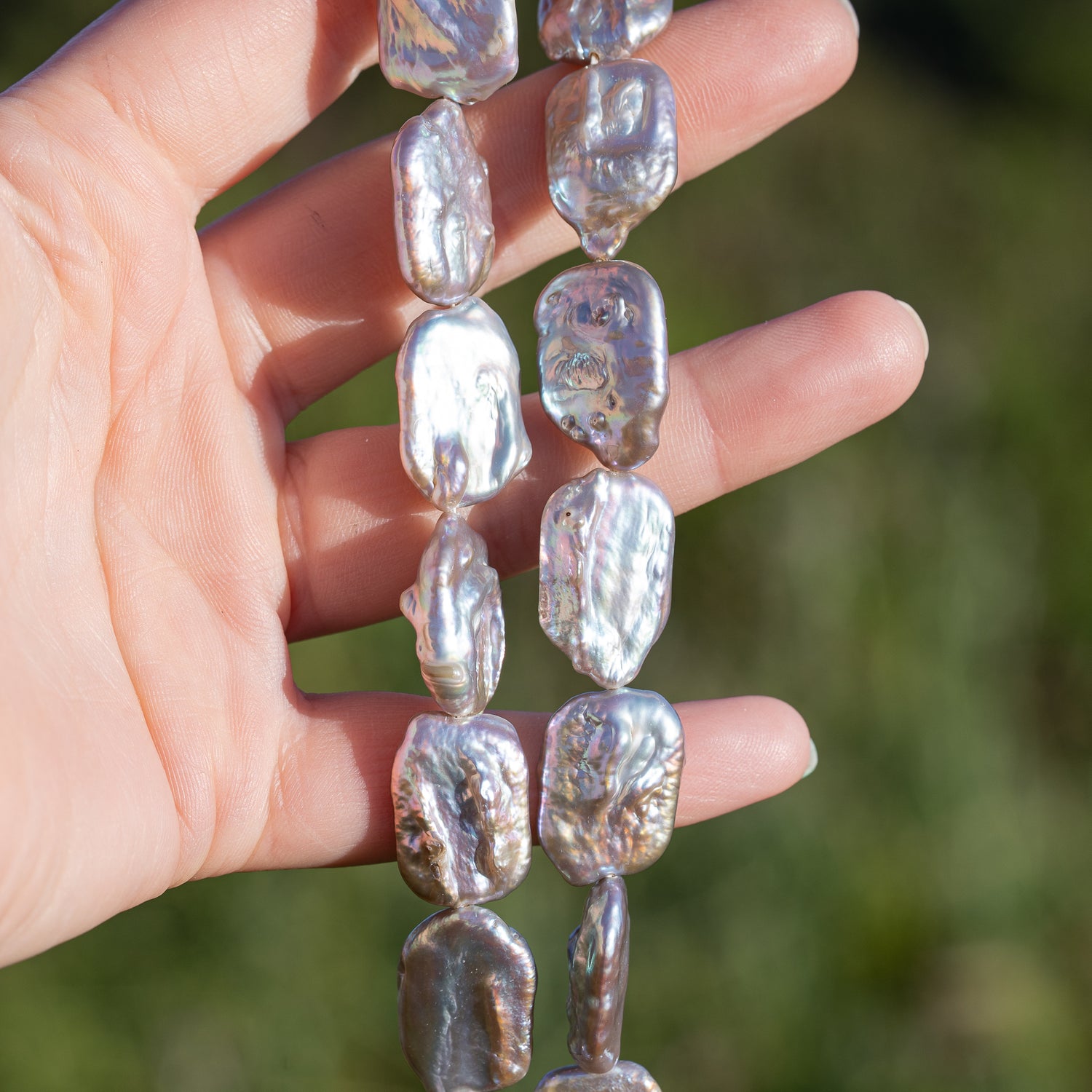Perles pépites ovales/rectangles en perles d&