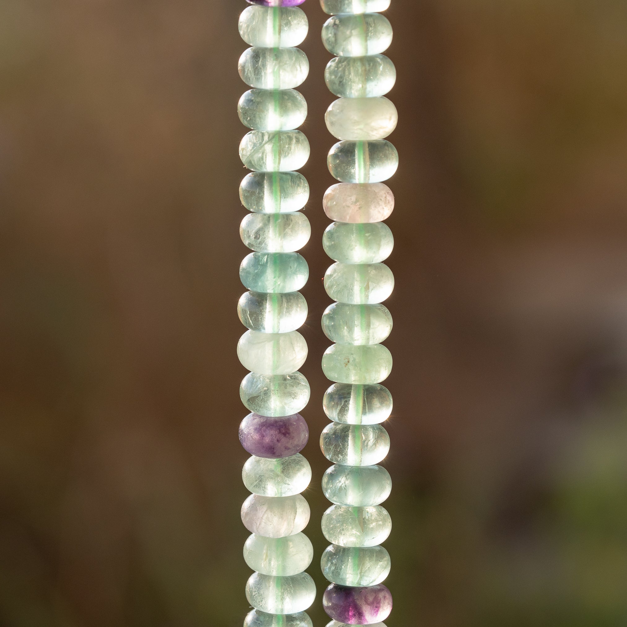 Perles rondelles lisses de Fluorite verte de 10 x 5 mm ( lot de 10 perles )