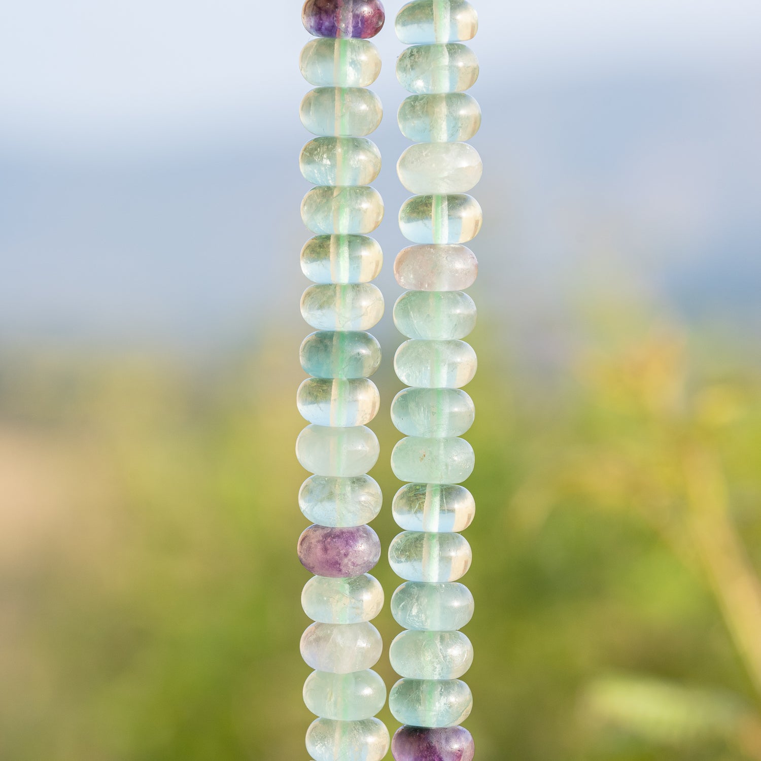 Perles rondelles lisses de Fluorite verte de 10 x 5 mm ( lot de 10 perles )