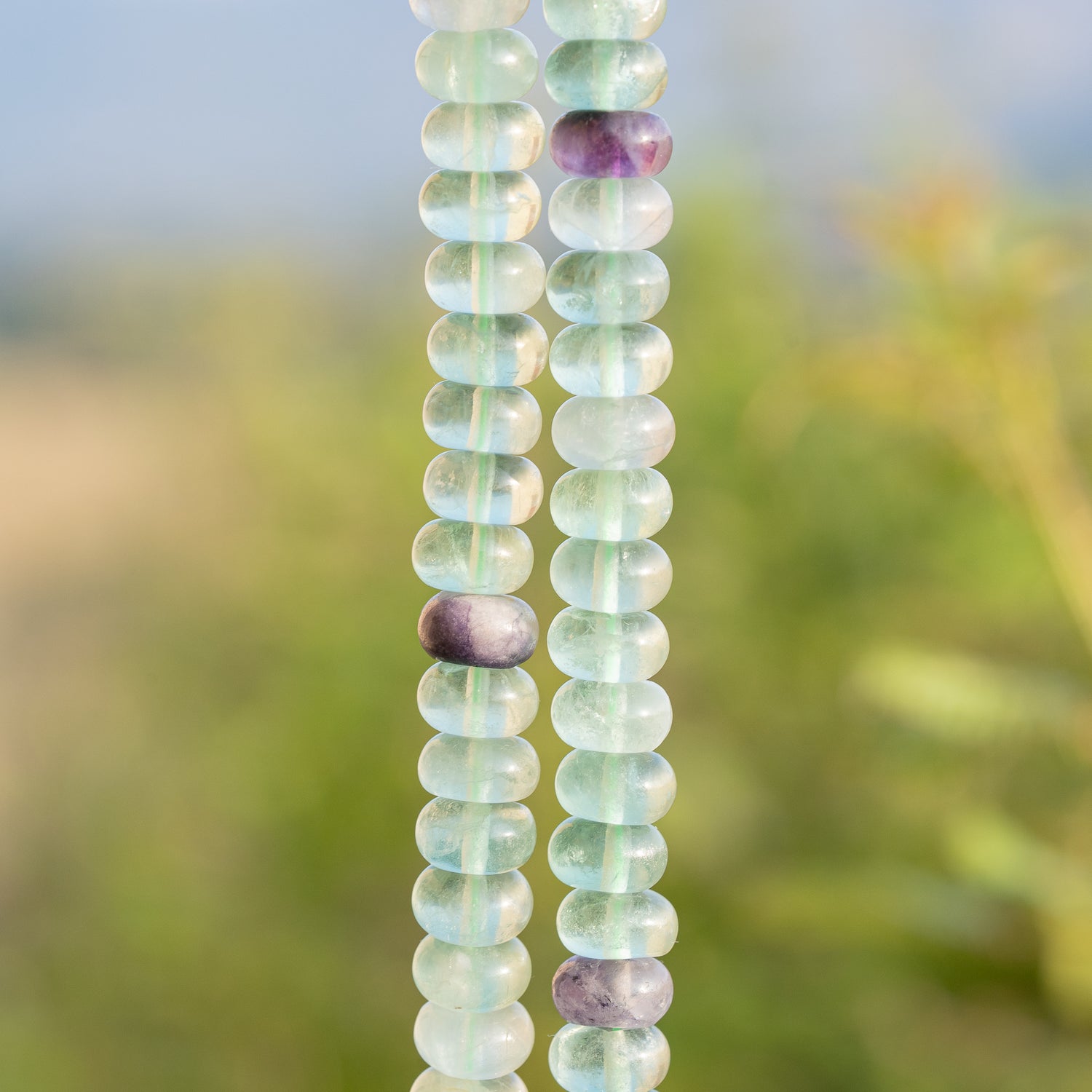 Perles rondelles lisses de Fluorite verte de 10 x 5 mm ( lot de 10 perles )