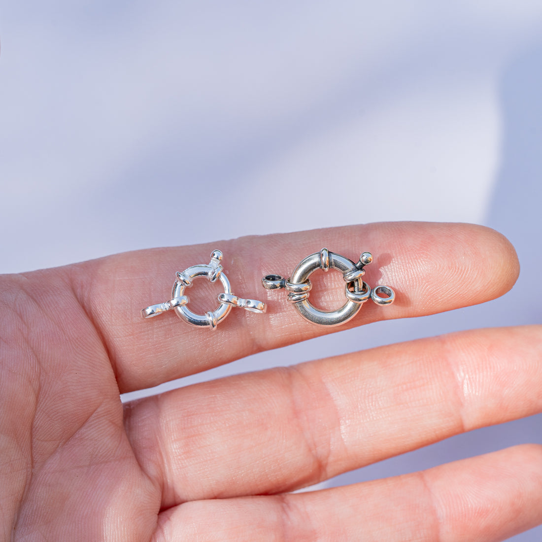 Fermoirs roue/bouée en argent 925 de 10 ou 12 mm au choix ( à l&