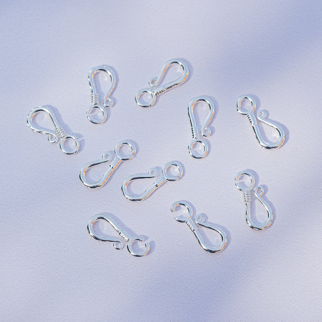 Fermoirs crochet en S en laiton plaqué argent 925 de 19 mm ( à l&