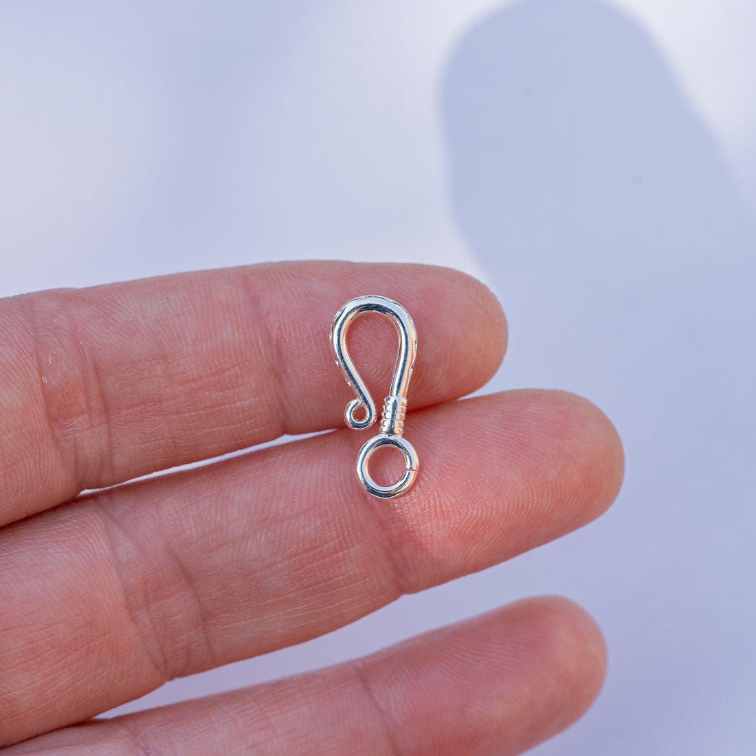 Fermoirs crochet en S en laiton plaqué argent 925 de 19 mm ( à l&