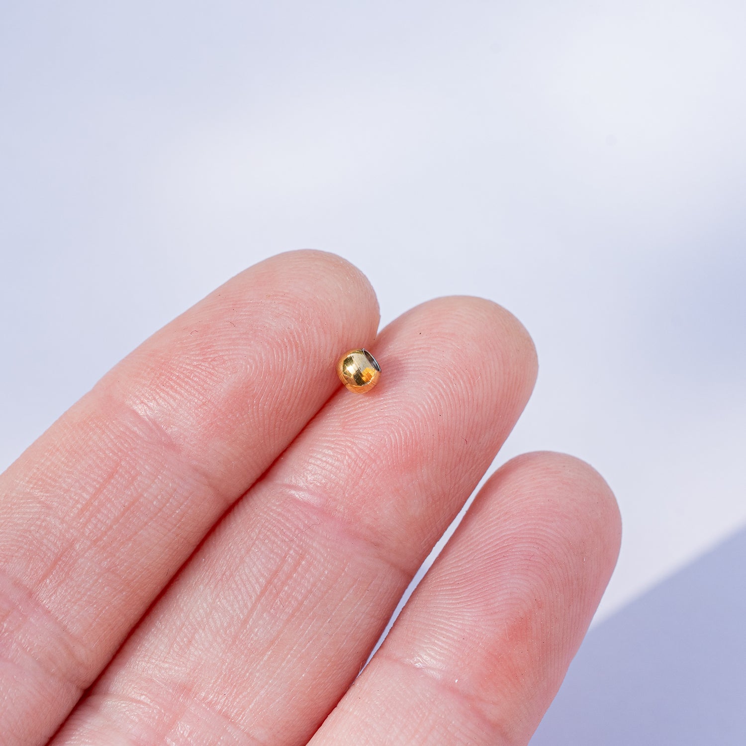 Perles rondes lisses en acier inoxydable doré de 4 x 3 mm ( lot de 10 )