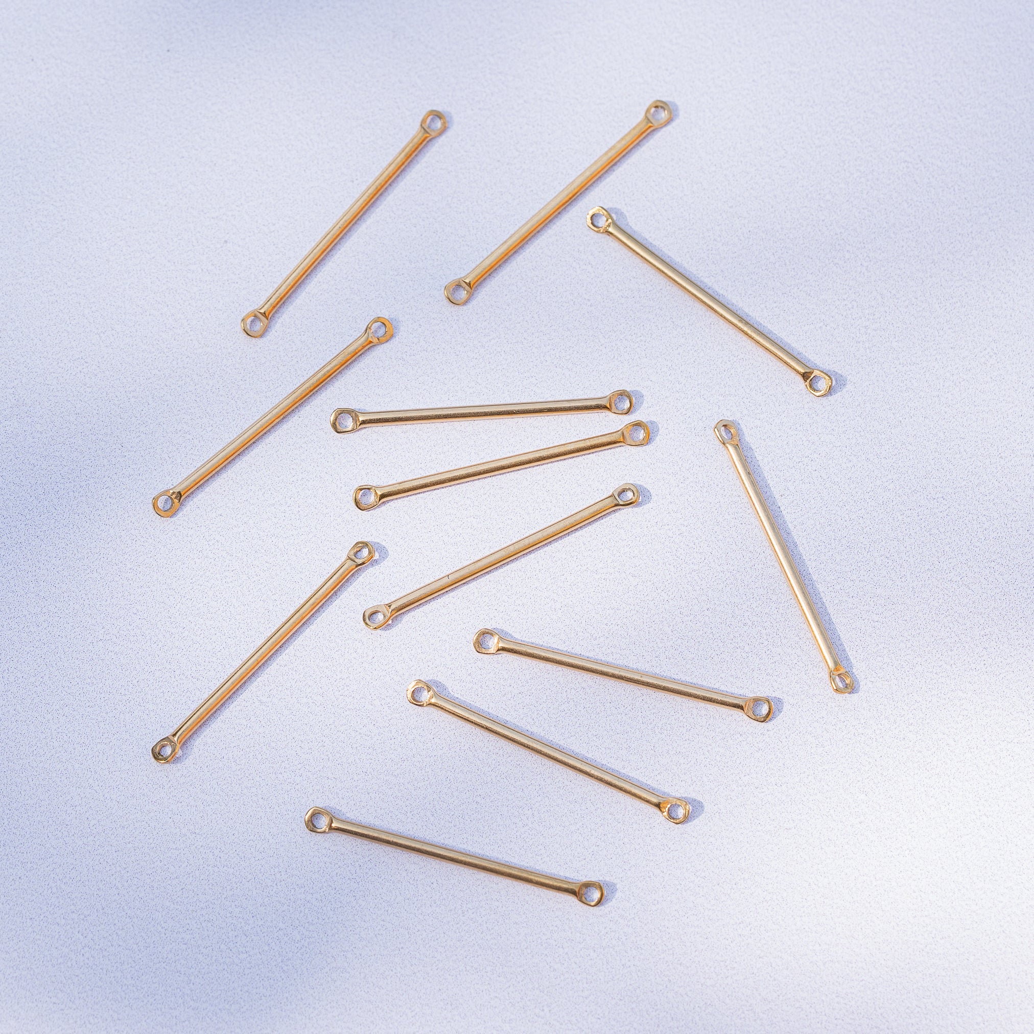 Connecteur barre en acier inox plaqué or 18k de 30 mm ( à l&