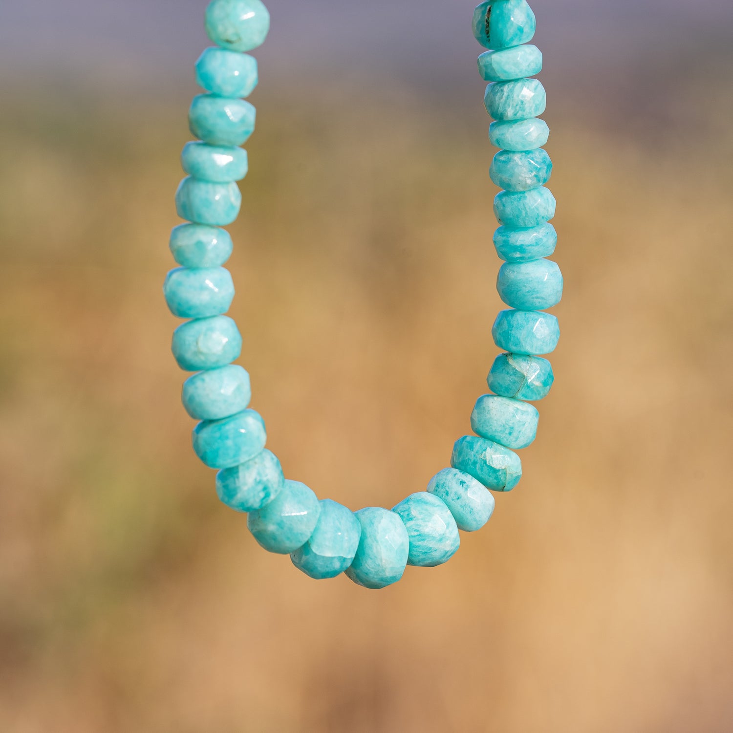 Perles rondelles facettes en Amazonite de 4,5 à 9,5 mm ( lot de 2 ou 4 perles )
