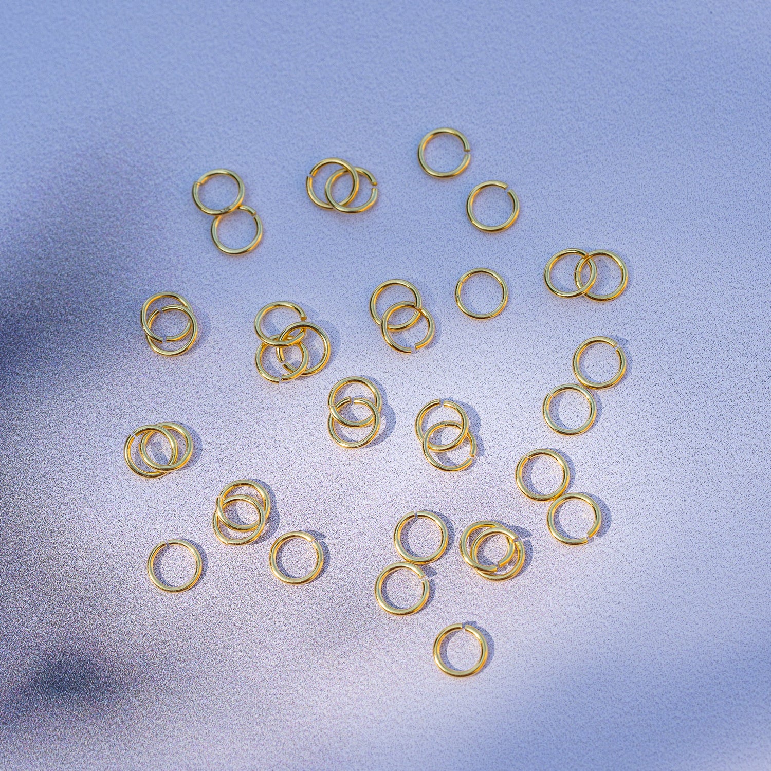Anneaux de jonction ronds en argent 925 plaqué or 18k de 6 x 0,8 mm ( lot de 2 )