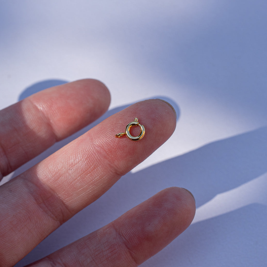Fermoir ronds à ressort en laiton plaqué or 18k de 6 mm ( à l&