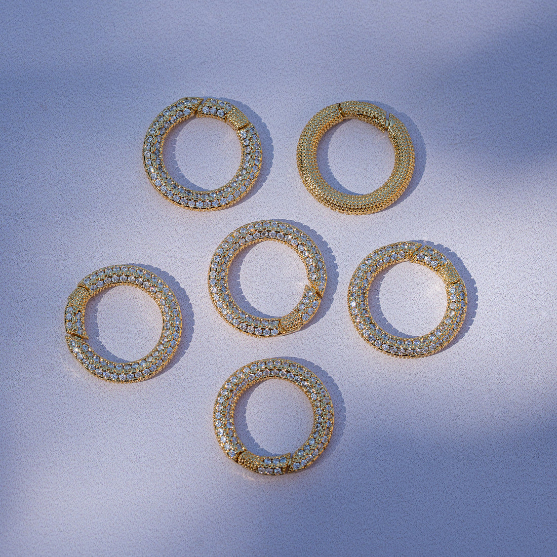 Fermoir à clip rond en laiton doré et zirconium de 19,5 mm ( à l&