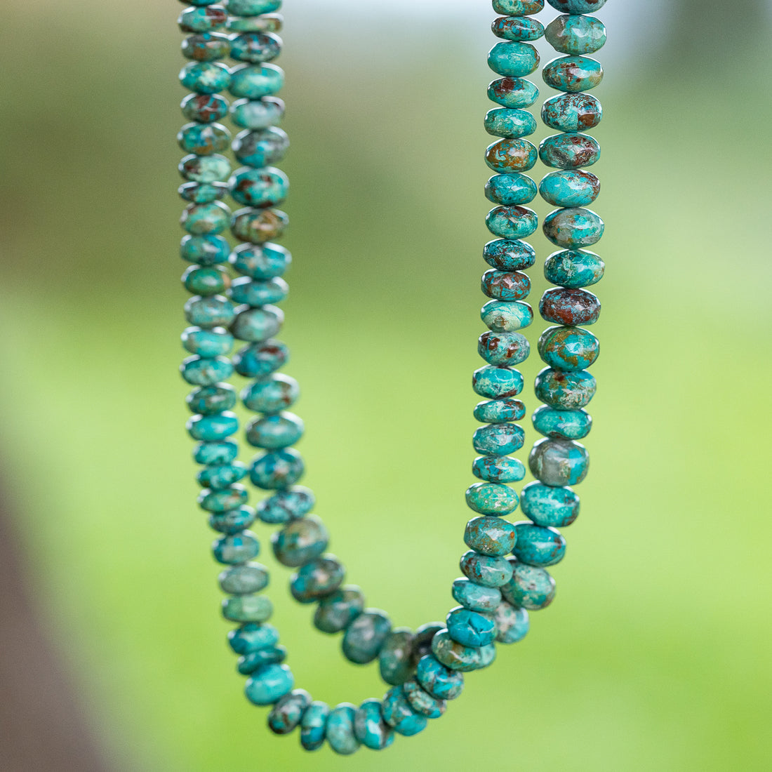 Perles rondelles lisses de Turquoise naturelle d&