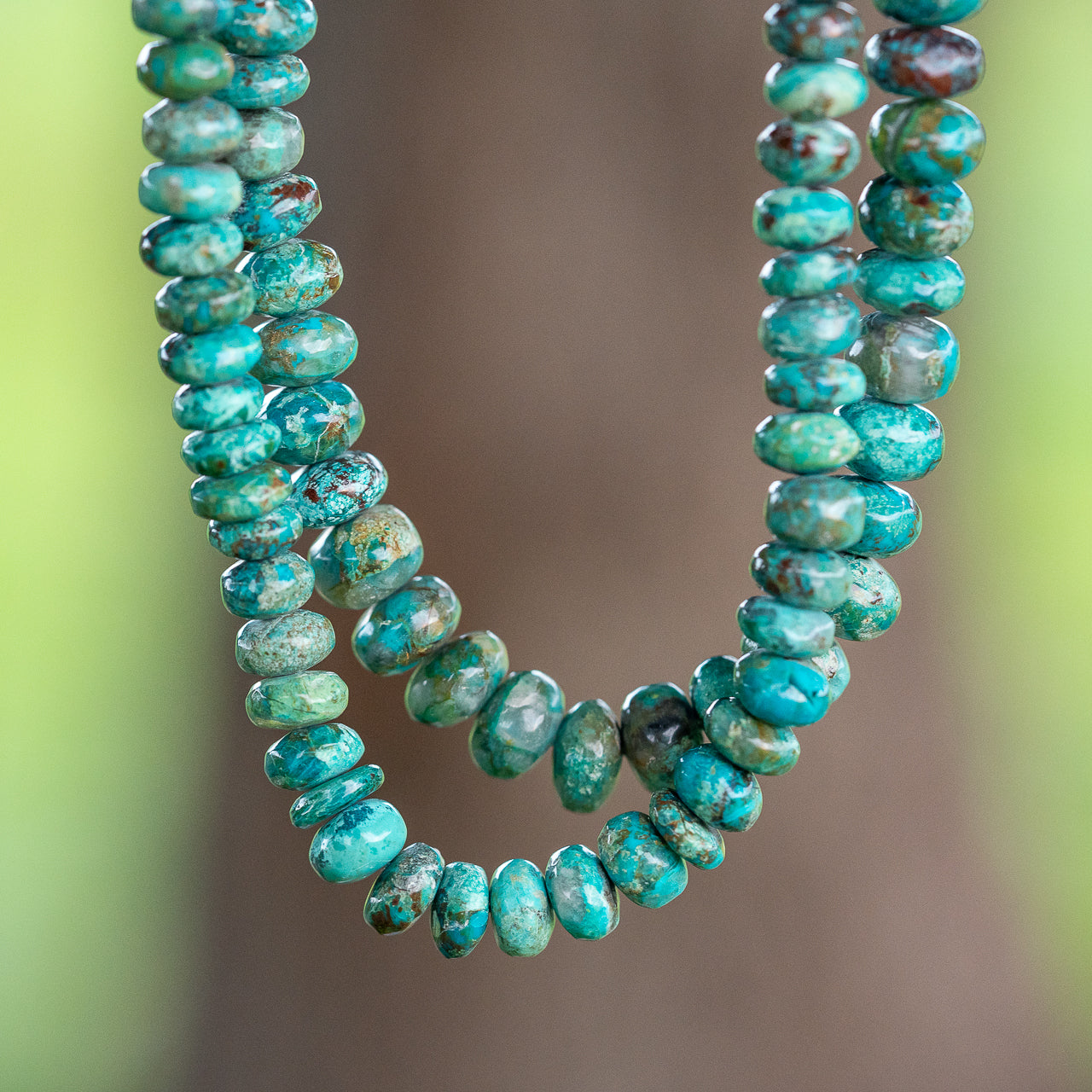 Perles rondelles lisses de Turquoise naturelle d&