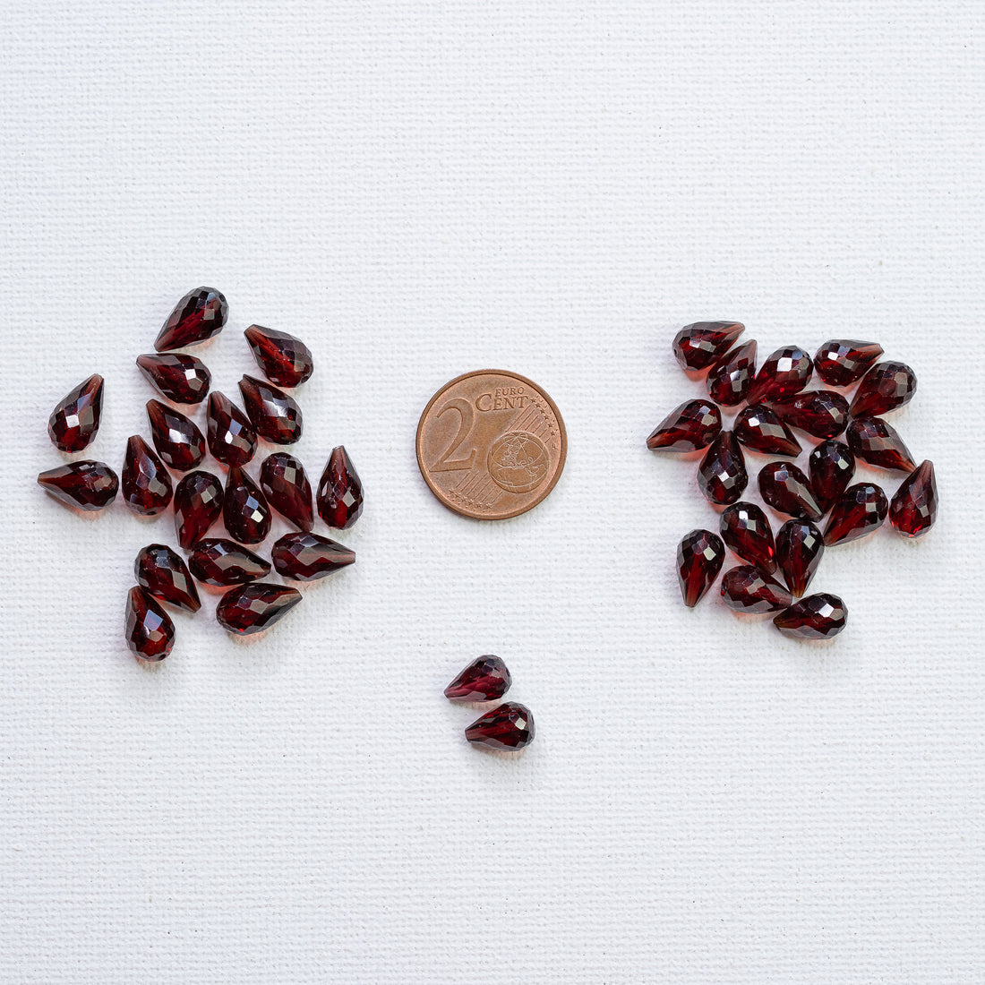 Perles gouttes facettes de Grenat almandin de 8 à 11 mm ( à l&
