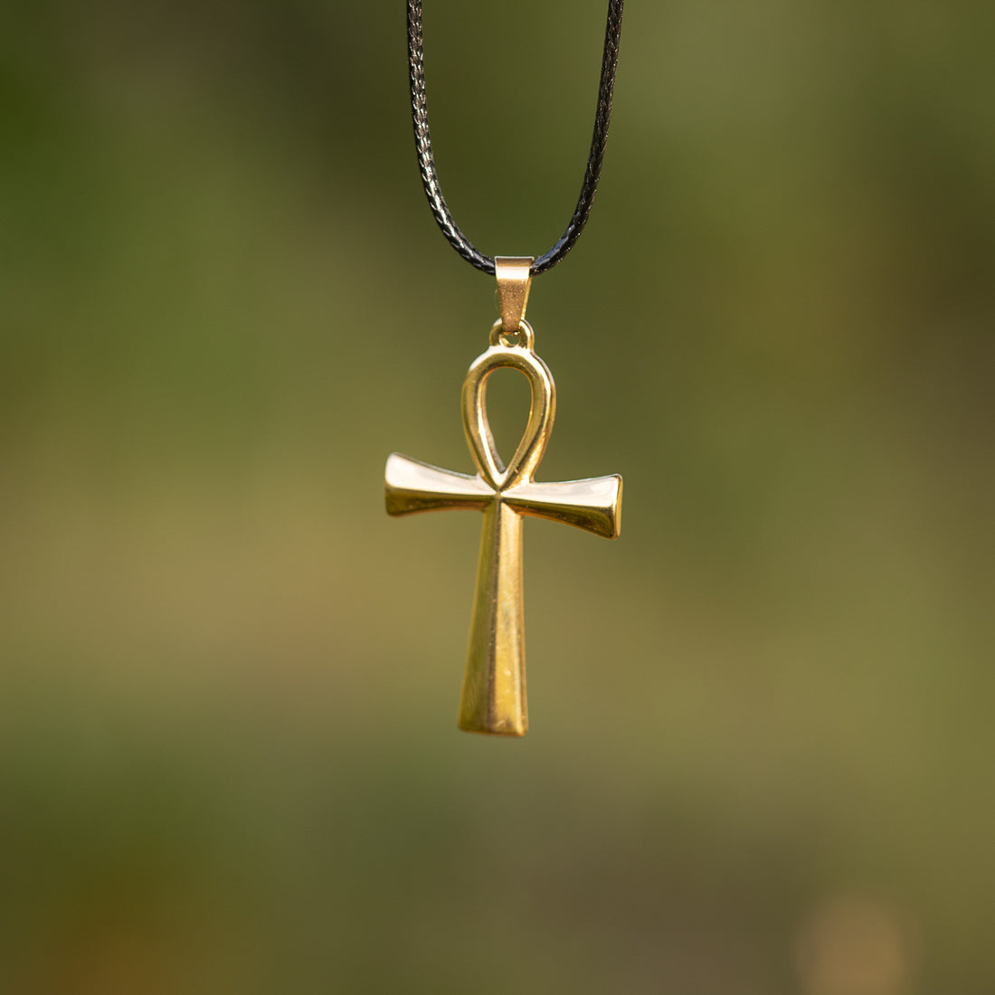 Breloque croix de Ankh en acier inoxydable doré de 4,2 cm ( à l&