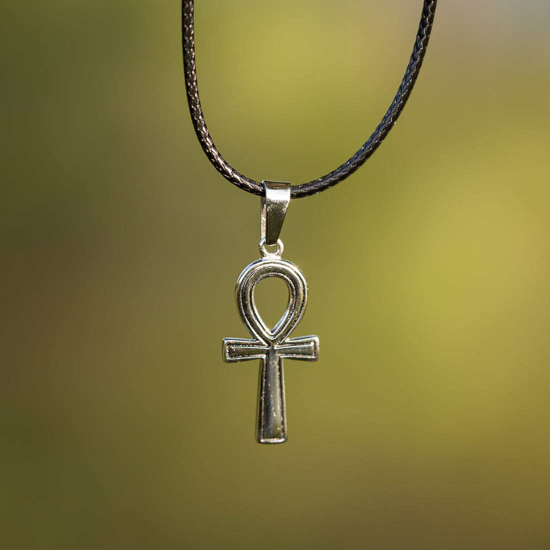 Breloque croix de Ankh en acier inoxydable argenté de 2,8 cm ( à l&