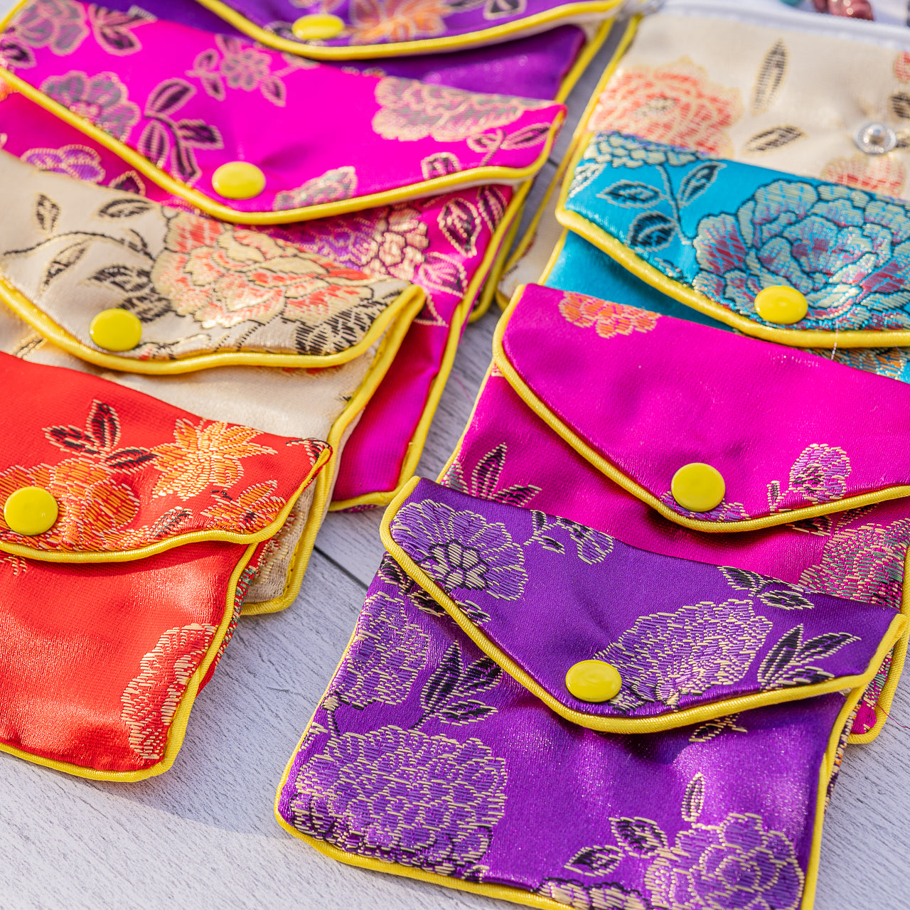 Pochettes pour bijoux en tissu couleur au choix de 8 ou 10 cm ( à l&