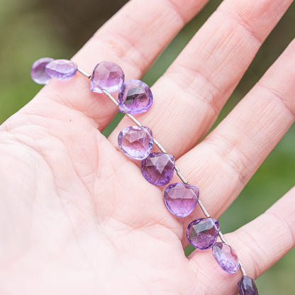 Perles gouttes facettes AA en Améthyste de 5 à 9 mm ( à l&