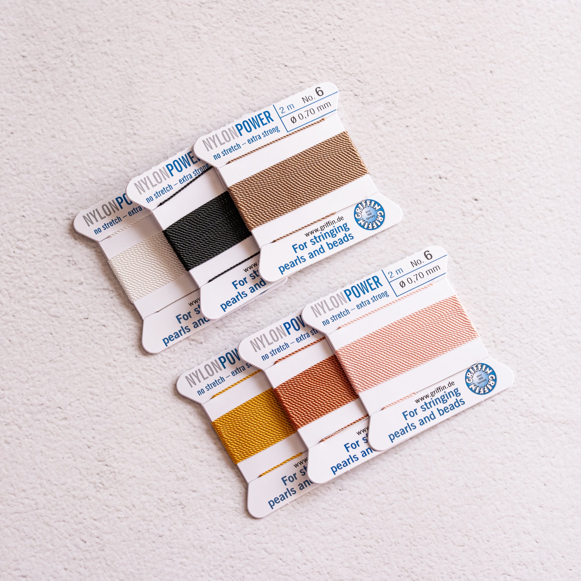 Fil Griffin Nylon Power avec aiguille intégrée de 0,7 mm, couleur au choix ( à l&