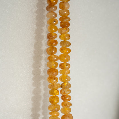 Perles rondelles lisses en Héliodore de env 6 x 3/4 mm ( lot de 6 perles )