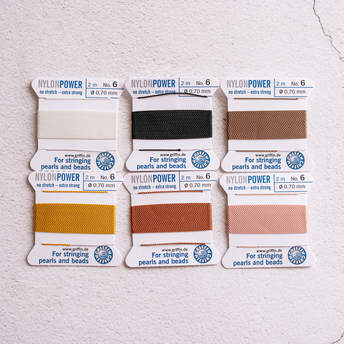 Fil Griffin Nylon Power avec aiguille intégrée de 0,7 mm, couleur au choix ( à l&