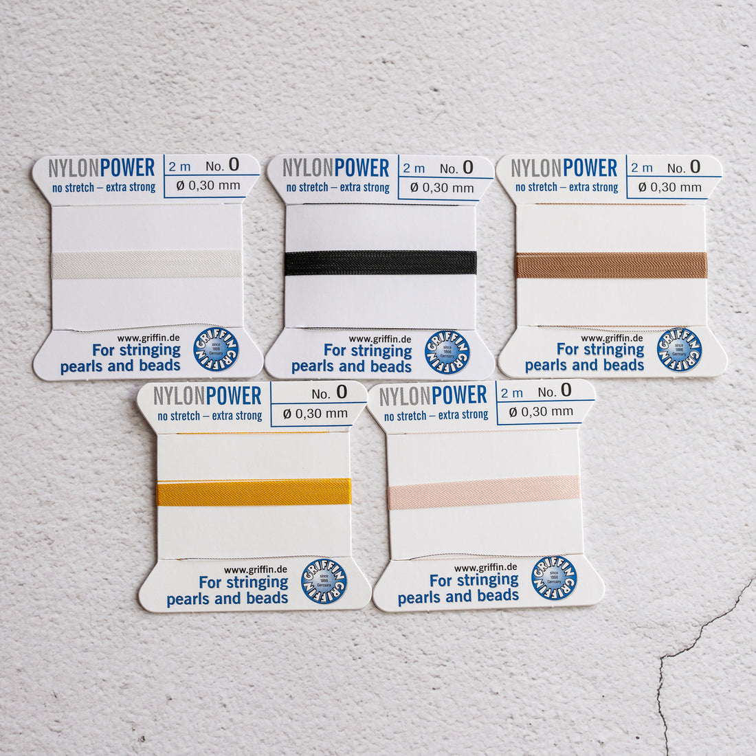Fil Griffin Nylon Power avec aiguille intégrée de 0,3 mm, couleur au choix ( à l&