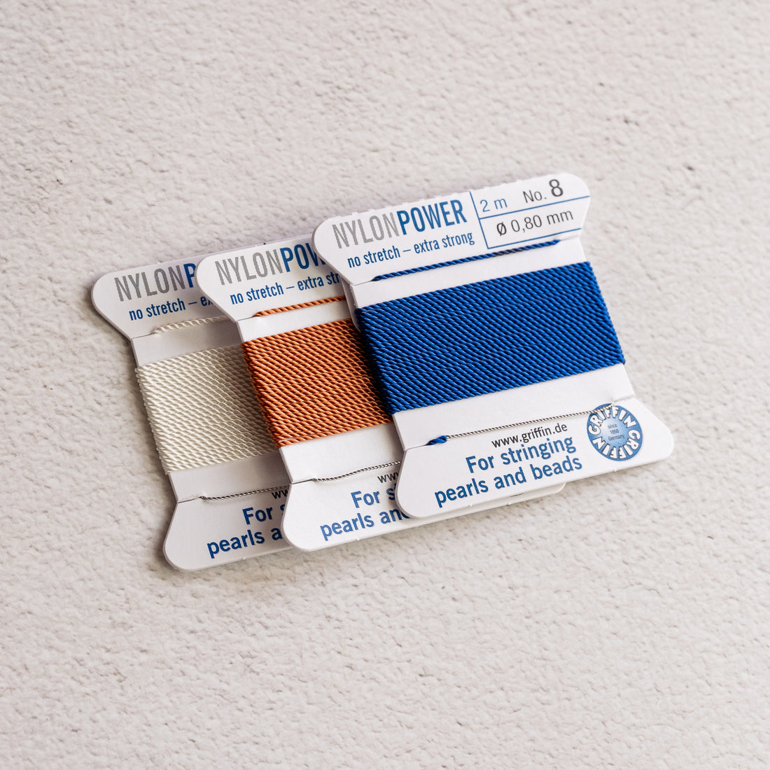 Fil Griffin Nylon Power avec aiguille intégrée de 0,8 mm, couleur au choix ( à l&