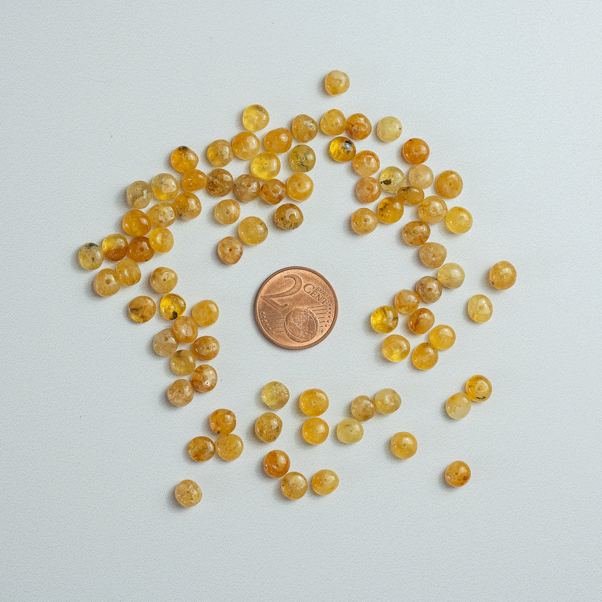 Perles rondelles lisses en Héliodore de env 6 x 3/4 mm ( lot de 6 perles )