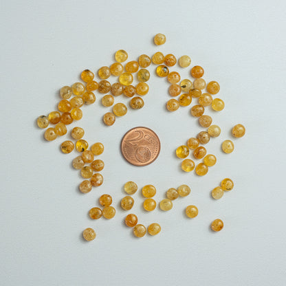 Perles rondelles lisses en Héliodore de env 6 x 3/4 mm ( lot de 6 perles )