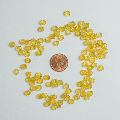 Perles rondelles facettes en Héliodore de env 5 x 3/4 mm ( lot de 4 perles )