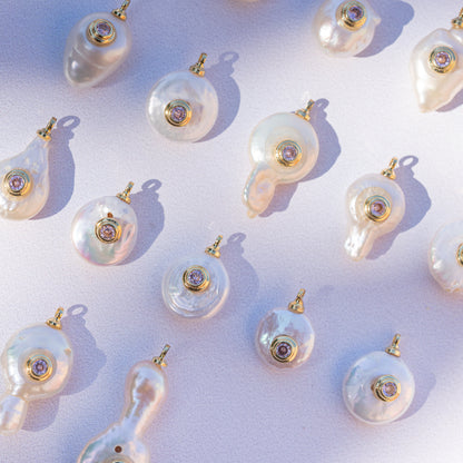 Pendentifs en laiton plaqué or 18k, perles d&