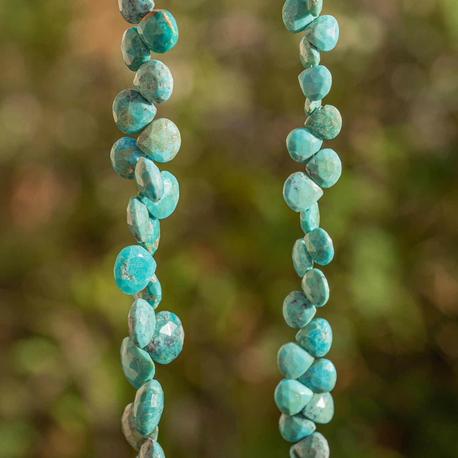 Perles gouttes facettes de Turquoise d&