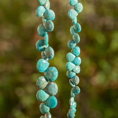 Perles gouttes facettes de Turquoise Arizona de 7 à 13 mm ( à l&