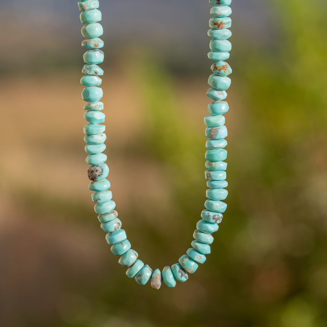 Fil 35,5 cm de perles rondelles lisses de Turquoise d&