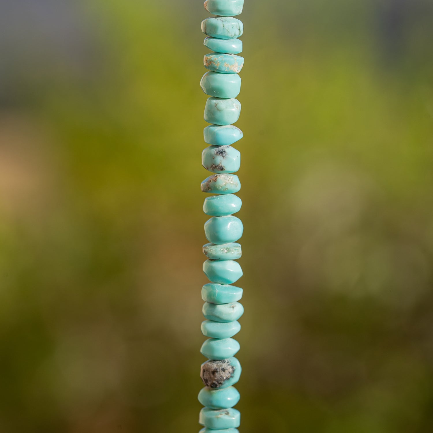 Fil 35,5 cm de perles rondelles lisses de Turquoise d&
