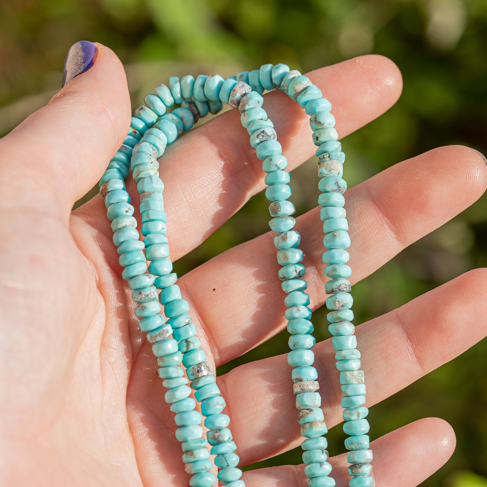 Perles rondelles lisses de Turquoise d&