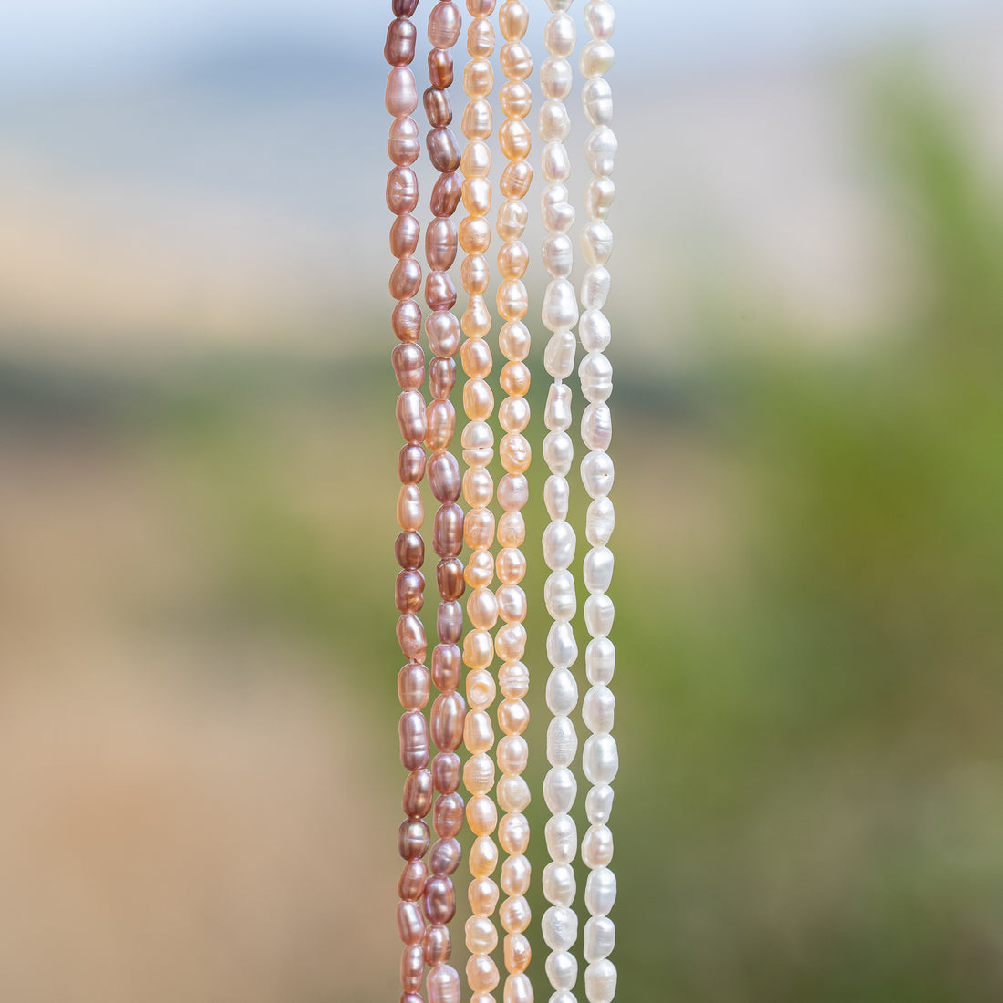 Fines perles ovales en perles d&
