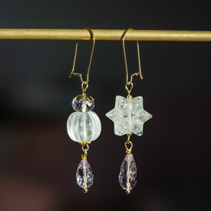 Perles gouttes facettes AA en Améthyste lilas de 9/14 mm ( à l&